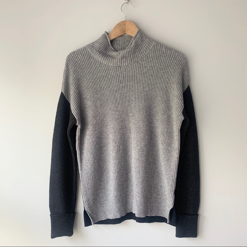 Cable & gauge color block sweater